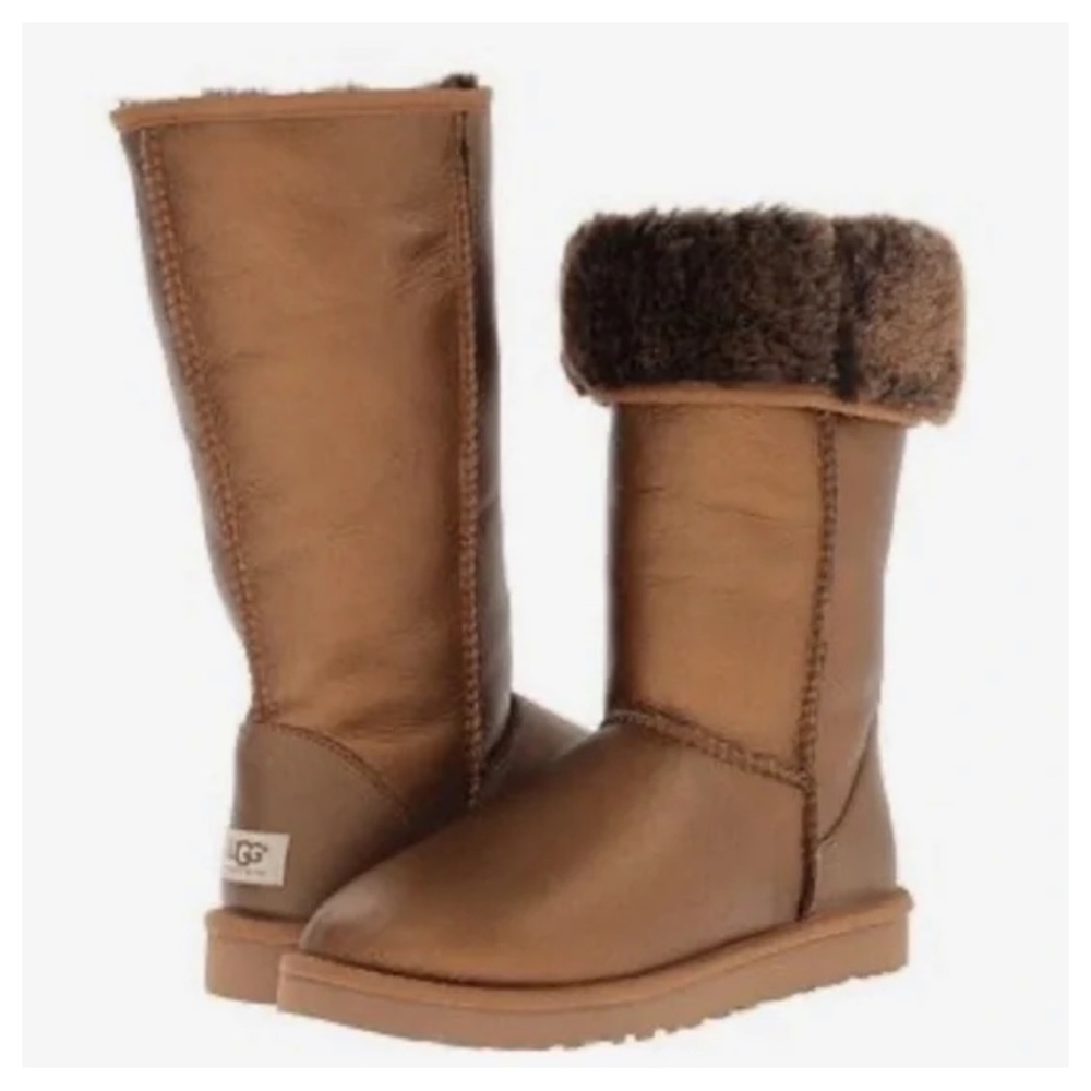 UGG Classic Tall Metallic Boots Brown Gold Bronze SN 5823 Women's Size W8